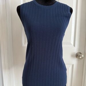 Philosophy Deep Blue Ribbed Tank Top